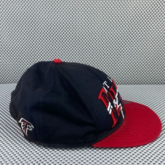 NFL New Era Atlanta Falcons Hat Cap Mens One Size Black Red Logo Snap Back - Picture 2 of 10
